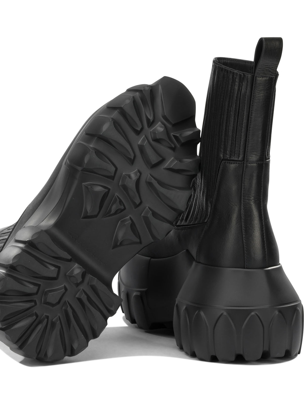 Rick Owens "Beatle Mega Tractor" Pull-On Boots - Black