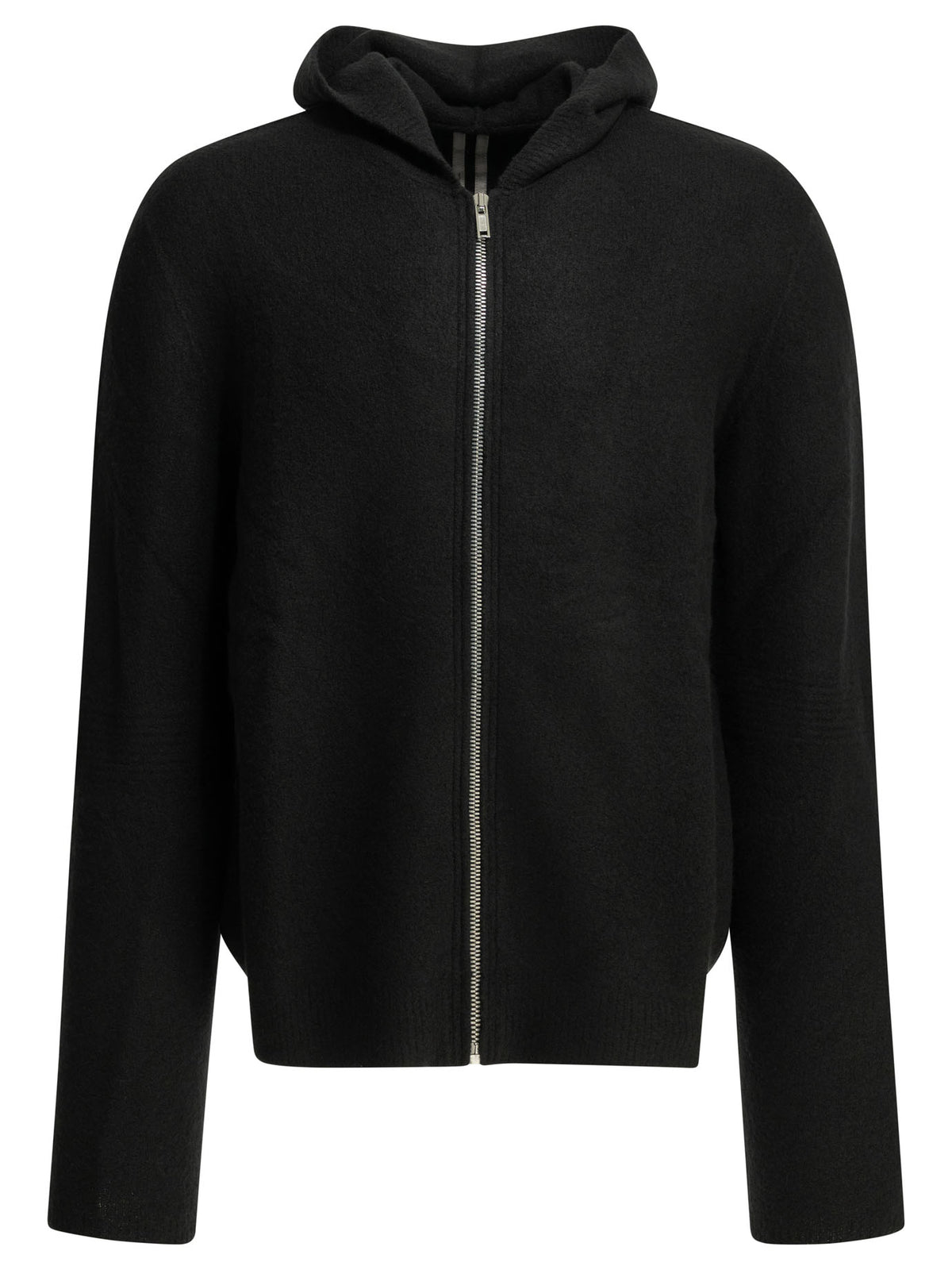 Rick Owens Zipper and hooded sweater - Black