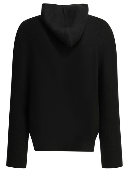 Rick Owens Zipper and hooded sweater - Black