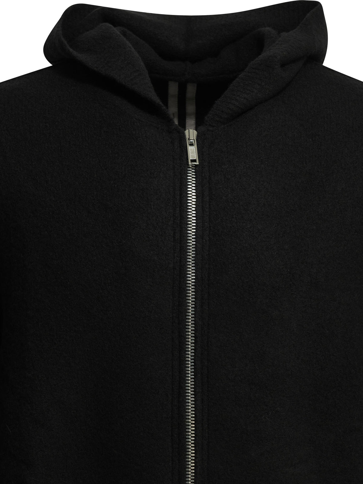 Rick Owens Zipper and hooded sweater - Black