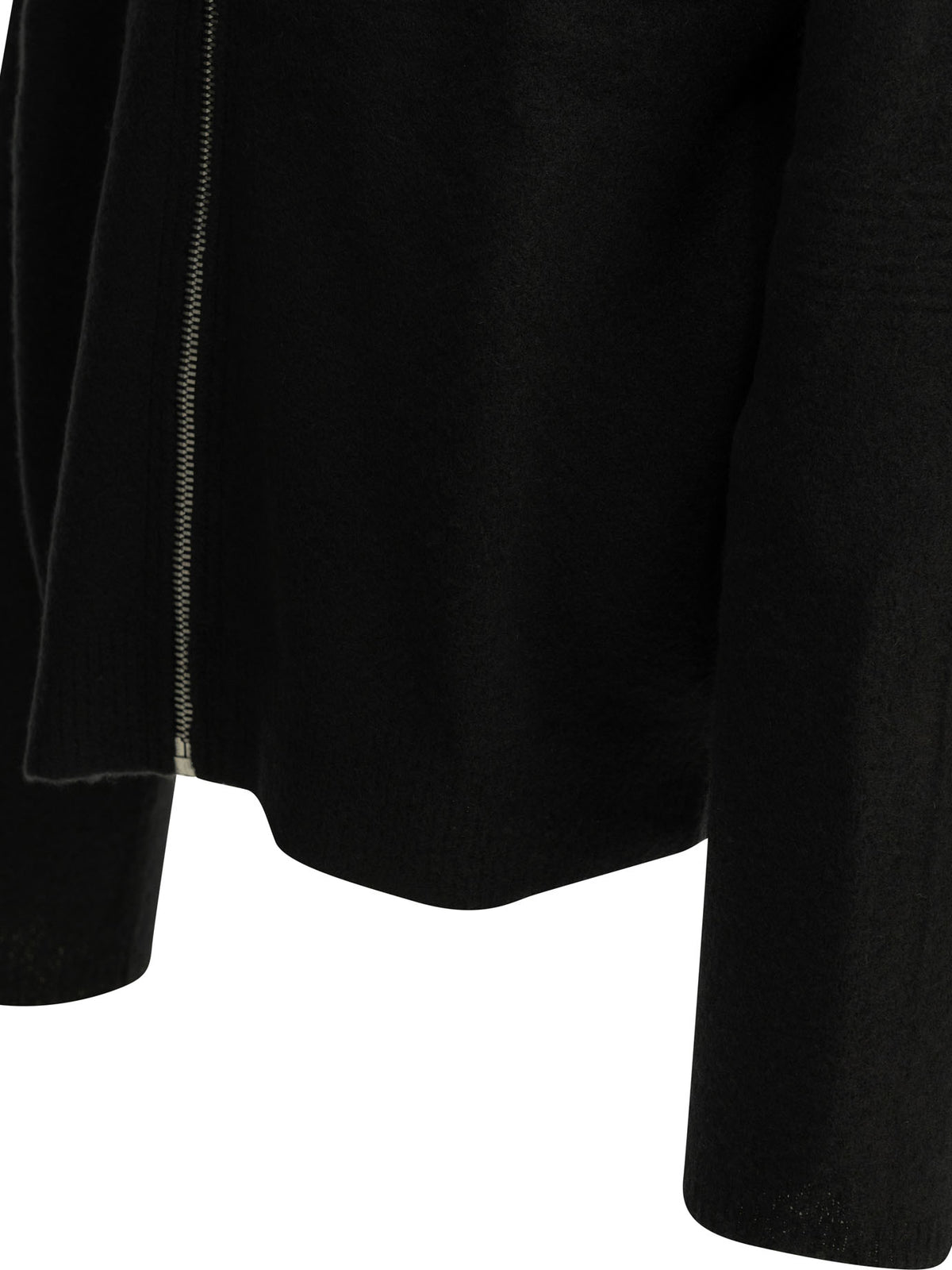 Rick Owens Zipper and hooded sweater - Black