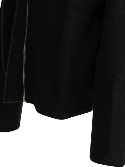 Rick Owens Zipper and hooded sweater - Black