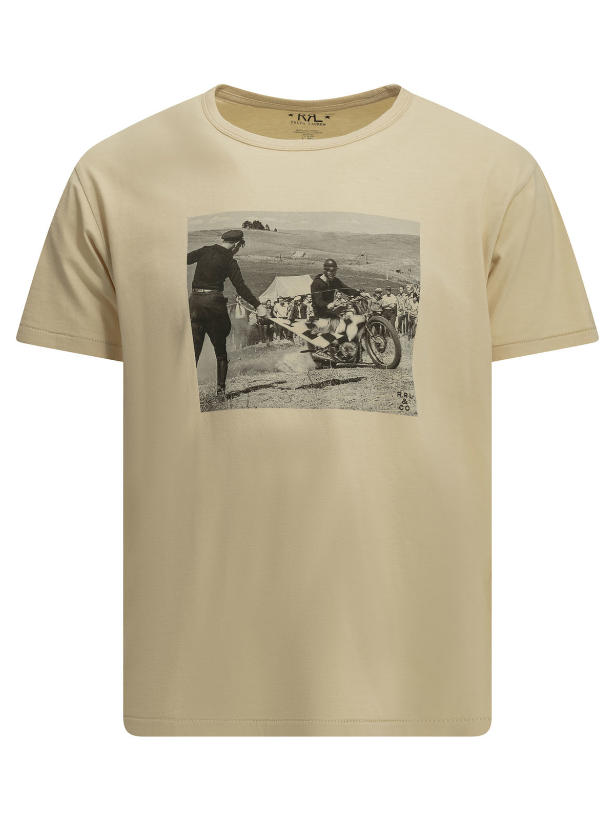 RRL Printed crew-neck T-shirt - Beige