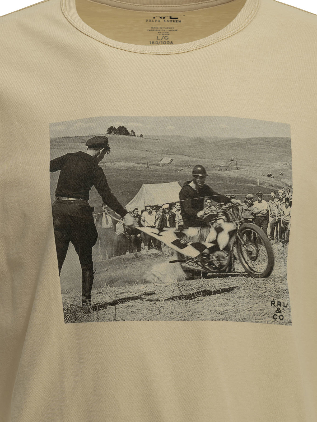 RRL Printed crew-neck T-shirt - Beige