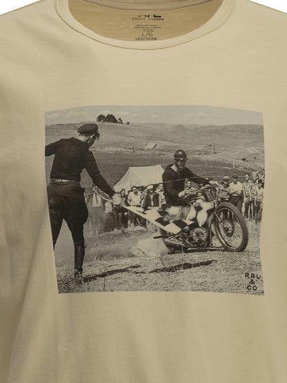 RRL Printed crew-neck T-shirt - Beige