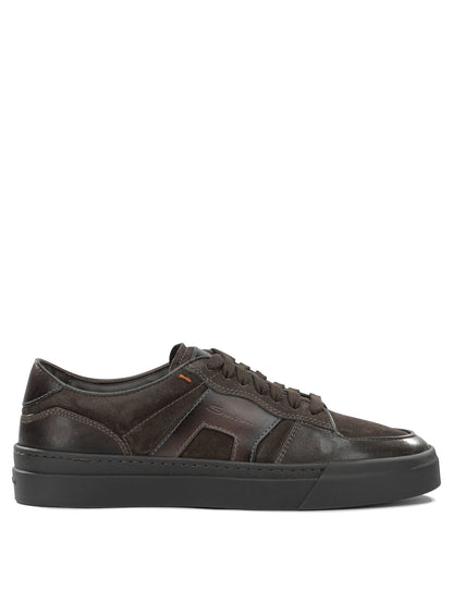 Santoni Low-top leather sneakers - Brown