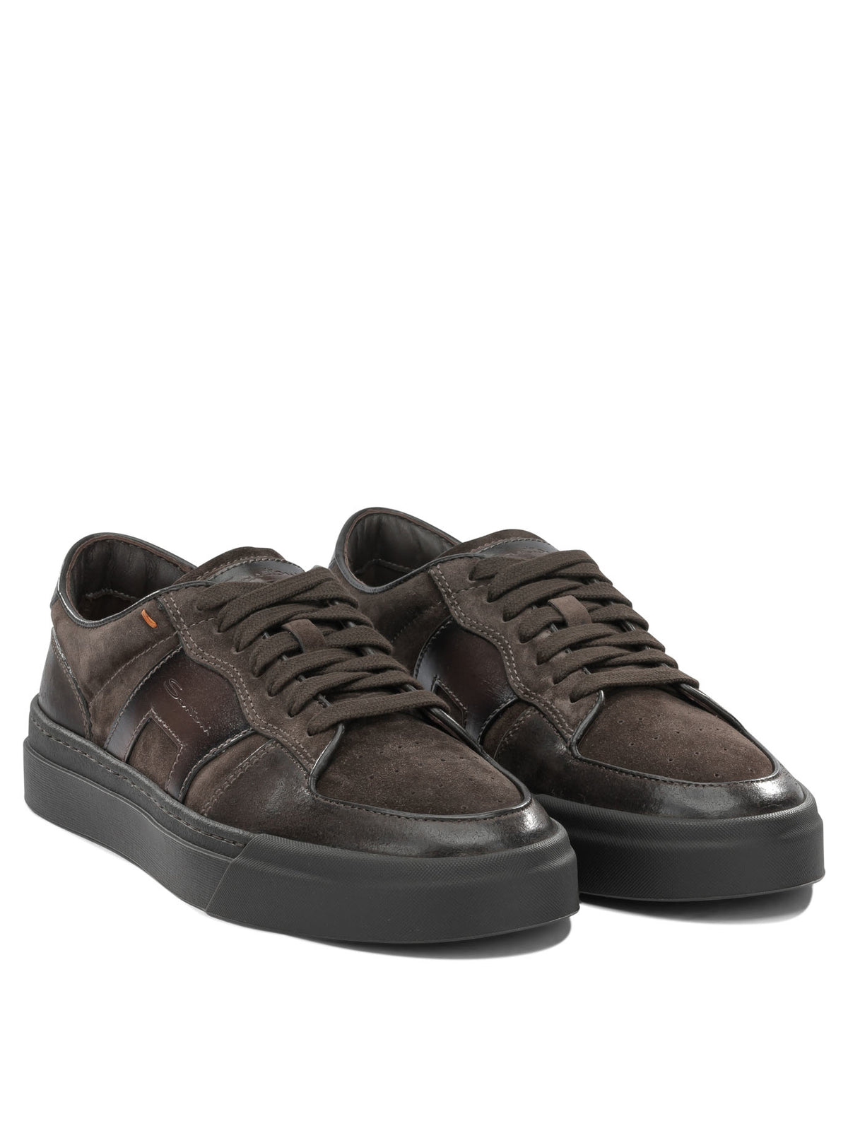 Santoni Low-top leather sneakers - Brown