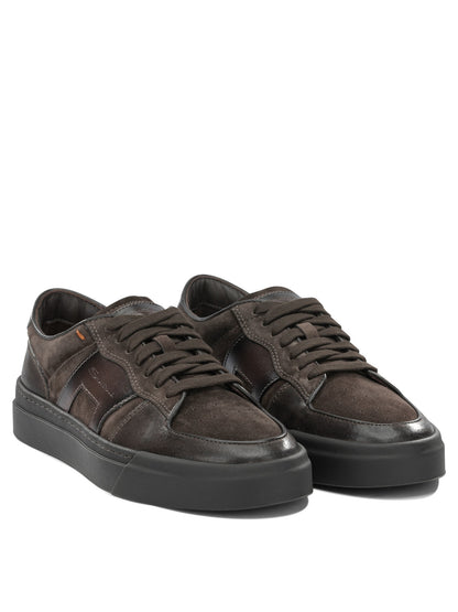 Santoni Low-top leather sneakers - Brown