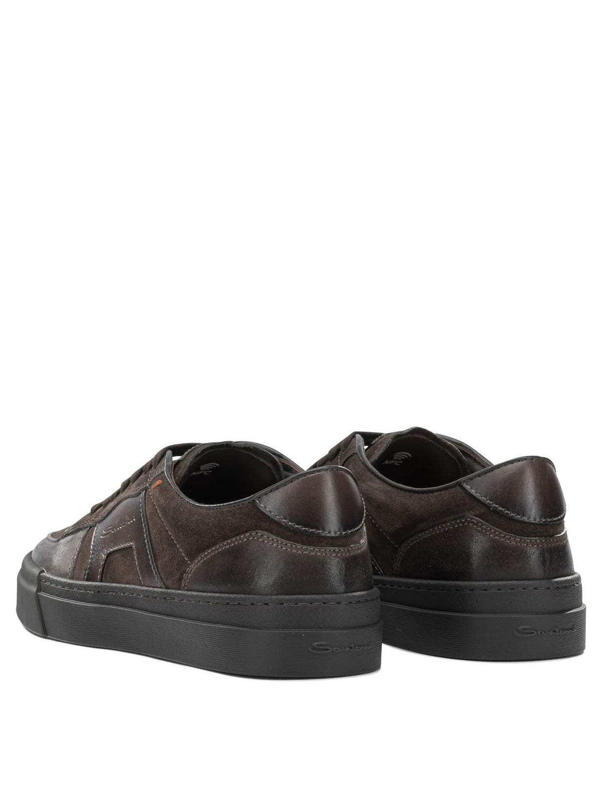 Santoni Low-top leather sneakers - Brown