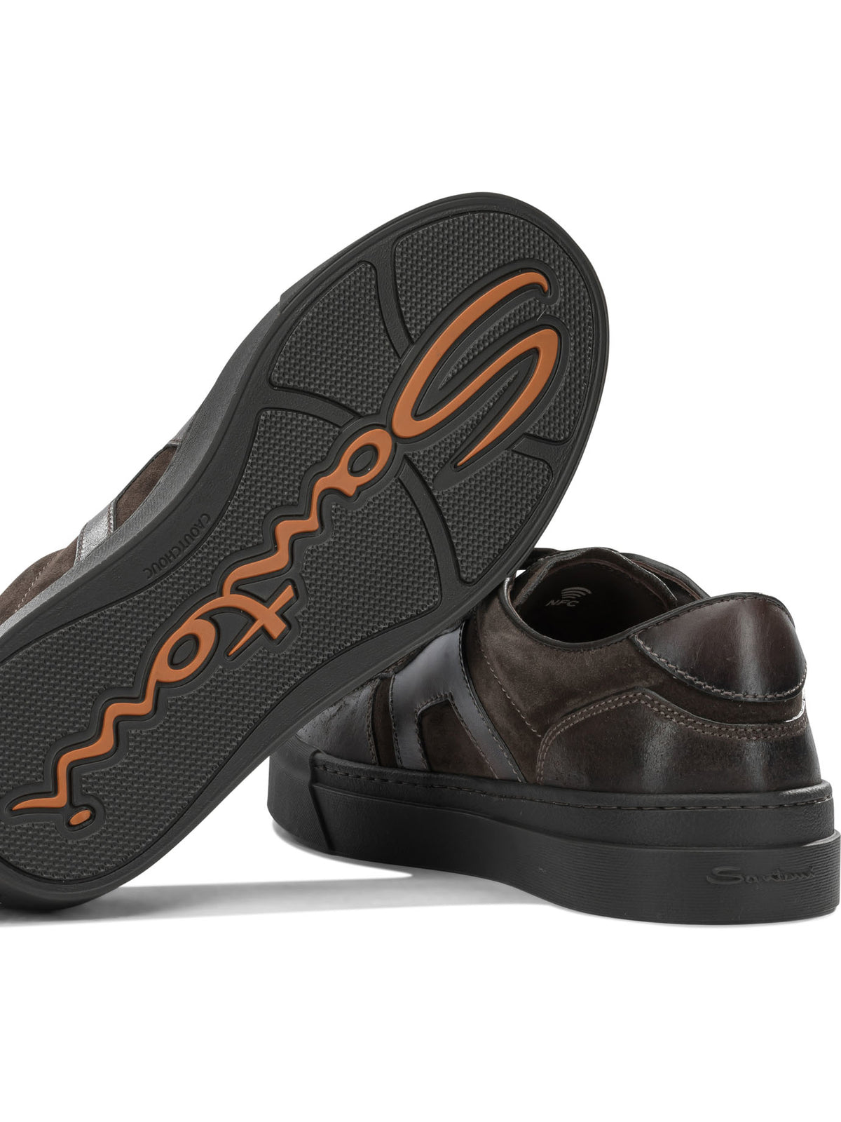 Santoni Low-top leather sneakers - Brown
