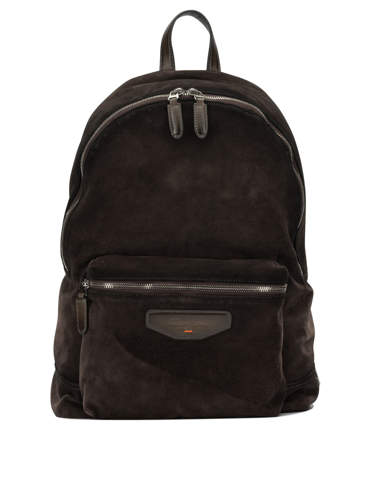 Santoni Casual suede backpack - Brown