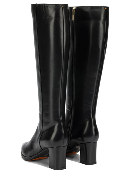 Santoni "Dyana 65MM" Knee-High Boots - Black