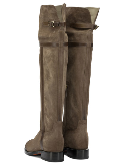 Santoni "Janelle" Knee-High Boots - Beige