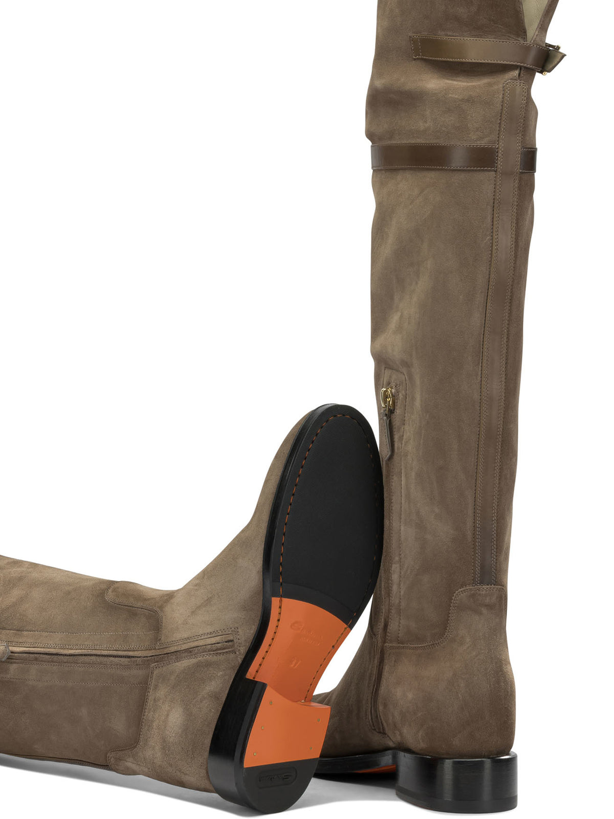Santoni "Janelle" Knee-High Boots - Beige
