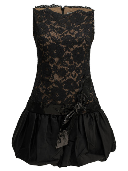Self-Portrait Short balloon dress - Black