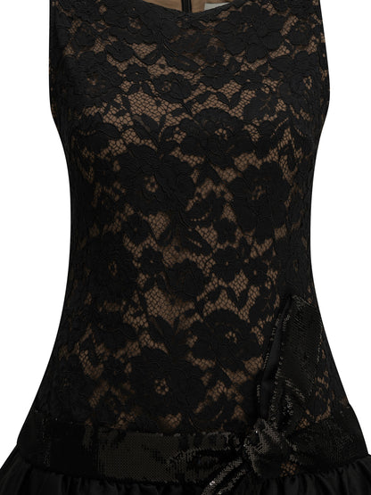 Self-Portrait Short balloon dress - Black