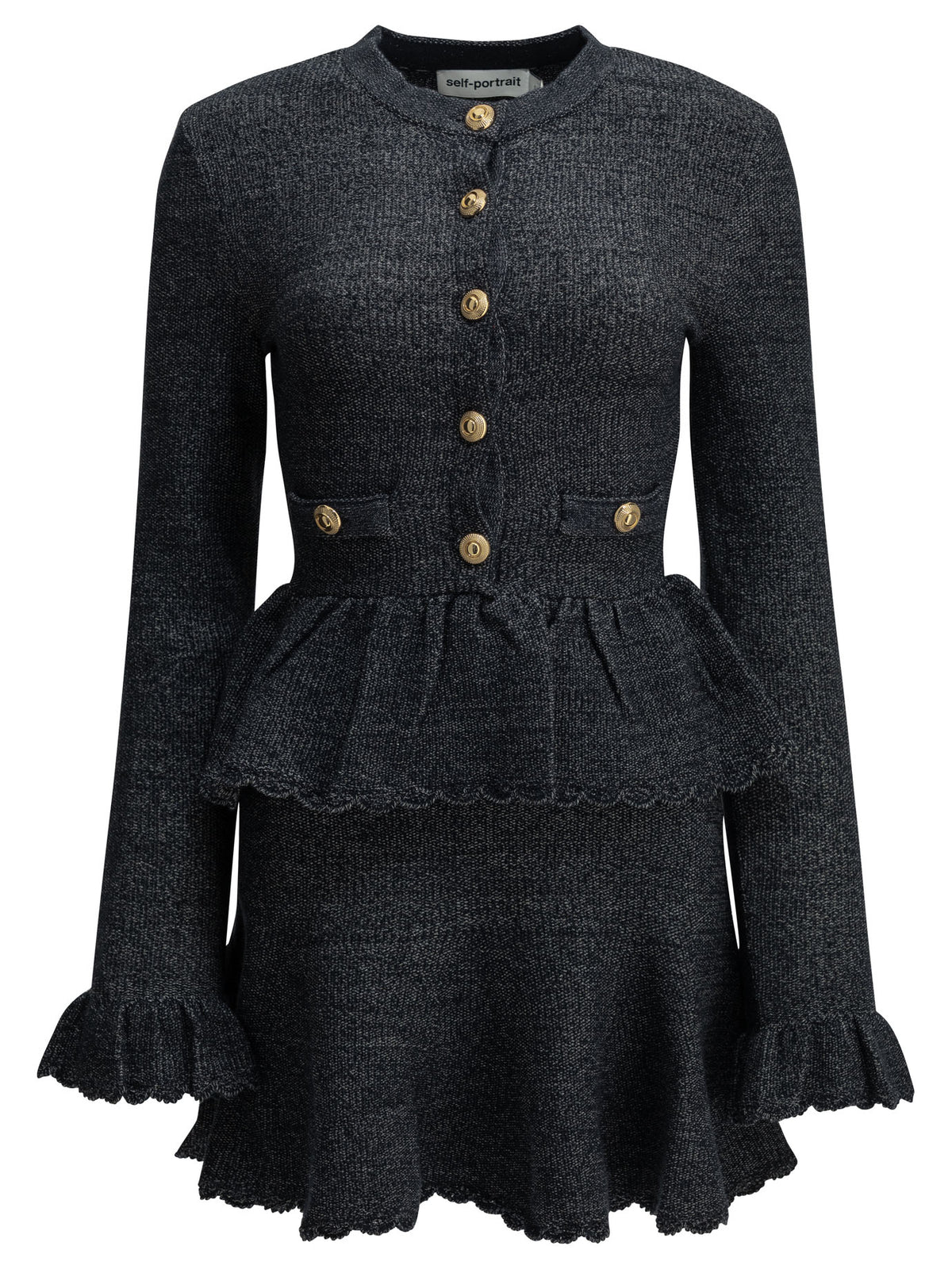 Self-Portrait Short knit dress - Blue