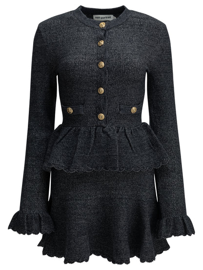 Self-Portrait Short knit dress - Blue