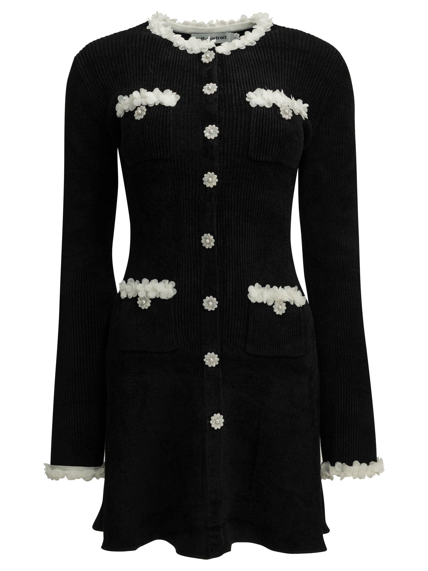 Self-Portrait Short flared dress - Black