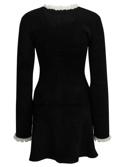 Self-Portrait Short flared dress - Black