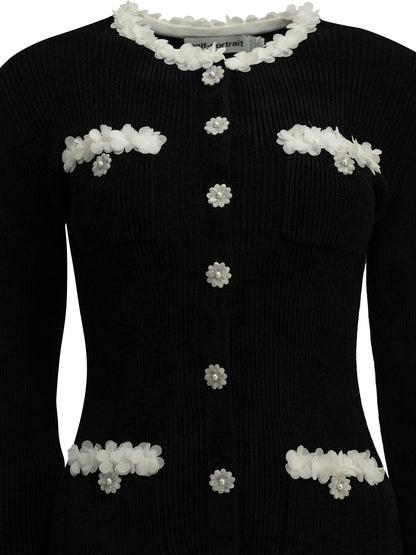 Self-Portrait Short flared dress - Black