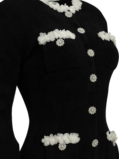 Self-Portrait Short flared dress - Black