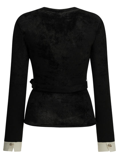 Self-Portrait Chenille cardigan - Black