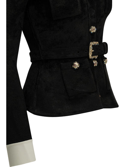 Self-Portrait Chenille cardigan - Black