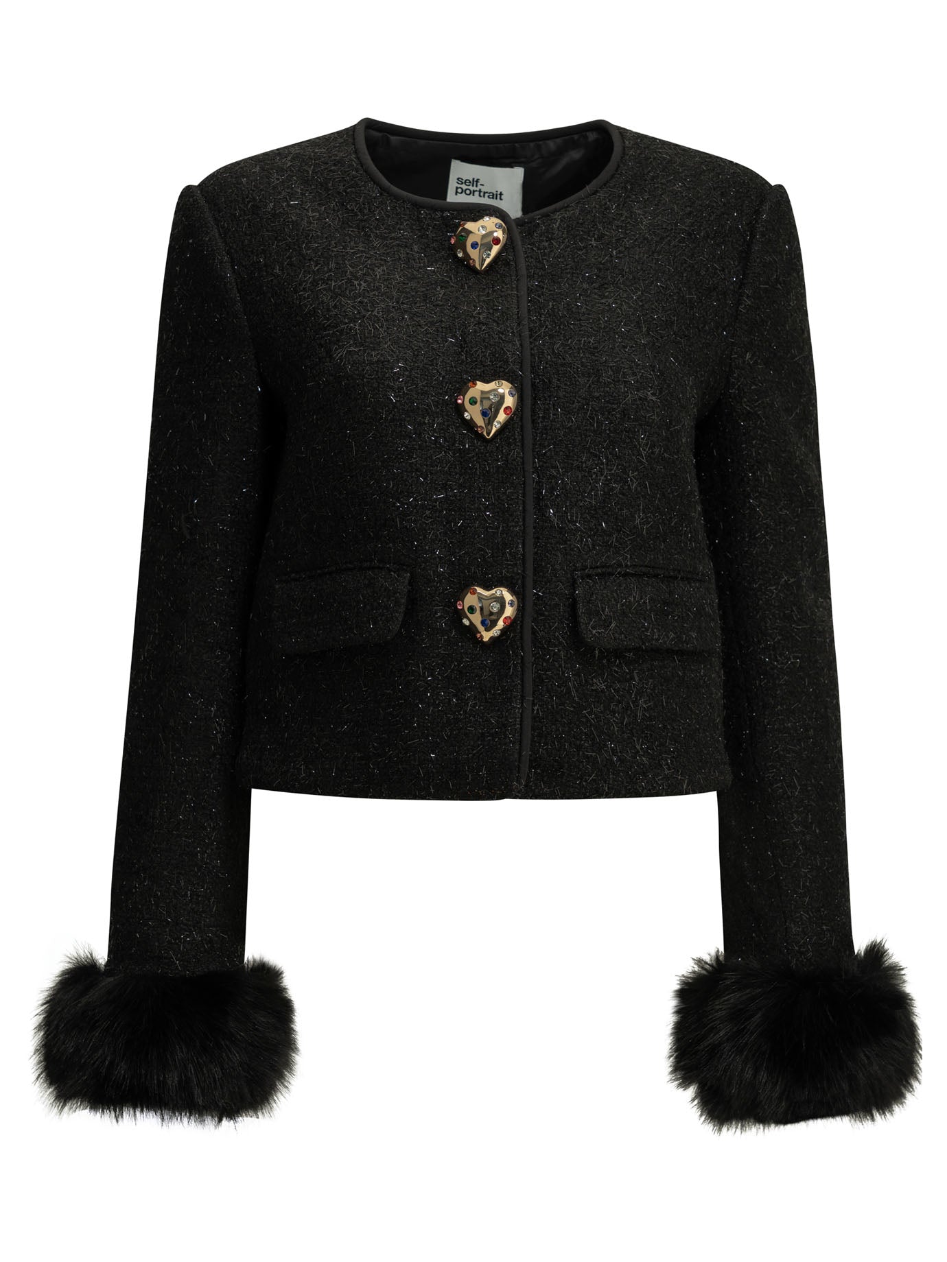 Self-Portrait Bouclé blazer - Black
