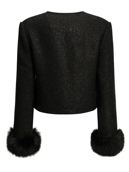 Self-Portrait Bouclé blazer - Black