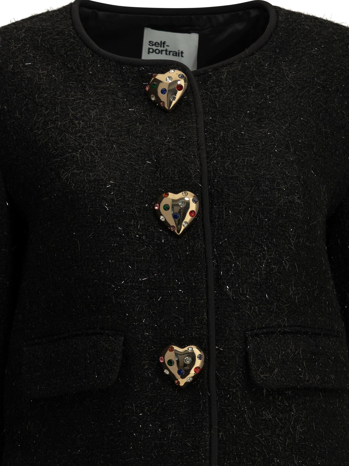 Self-Portrait Bouclé blazer - Black