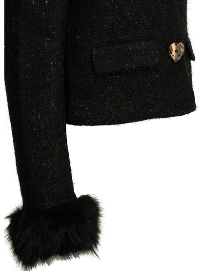 Self-Portrait Bouclé blazer - Black