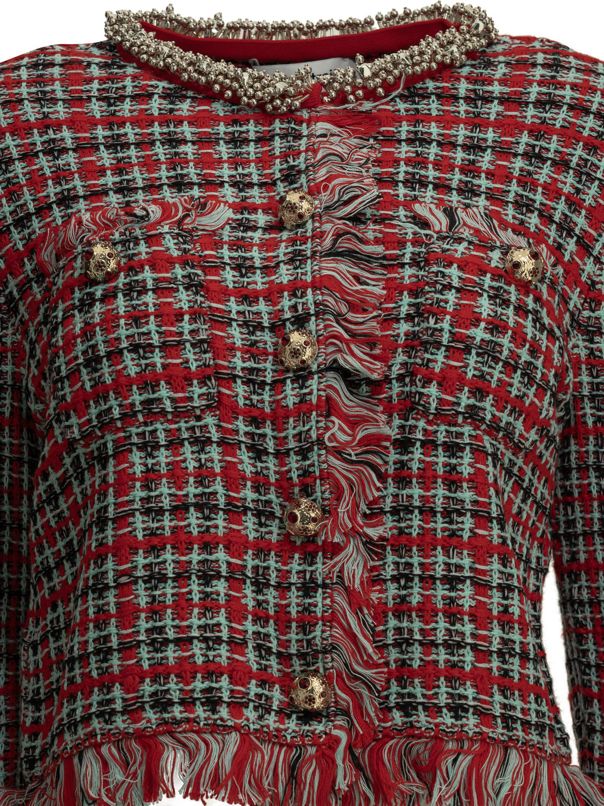 Self-Portrait Cotton-Blend Blazer - Red