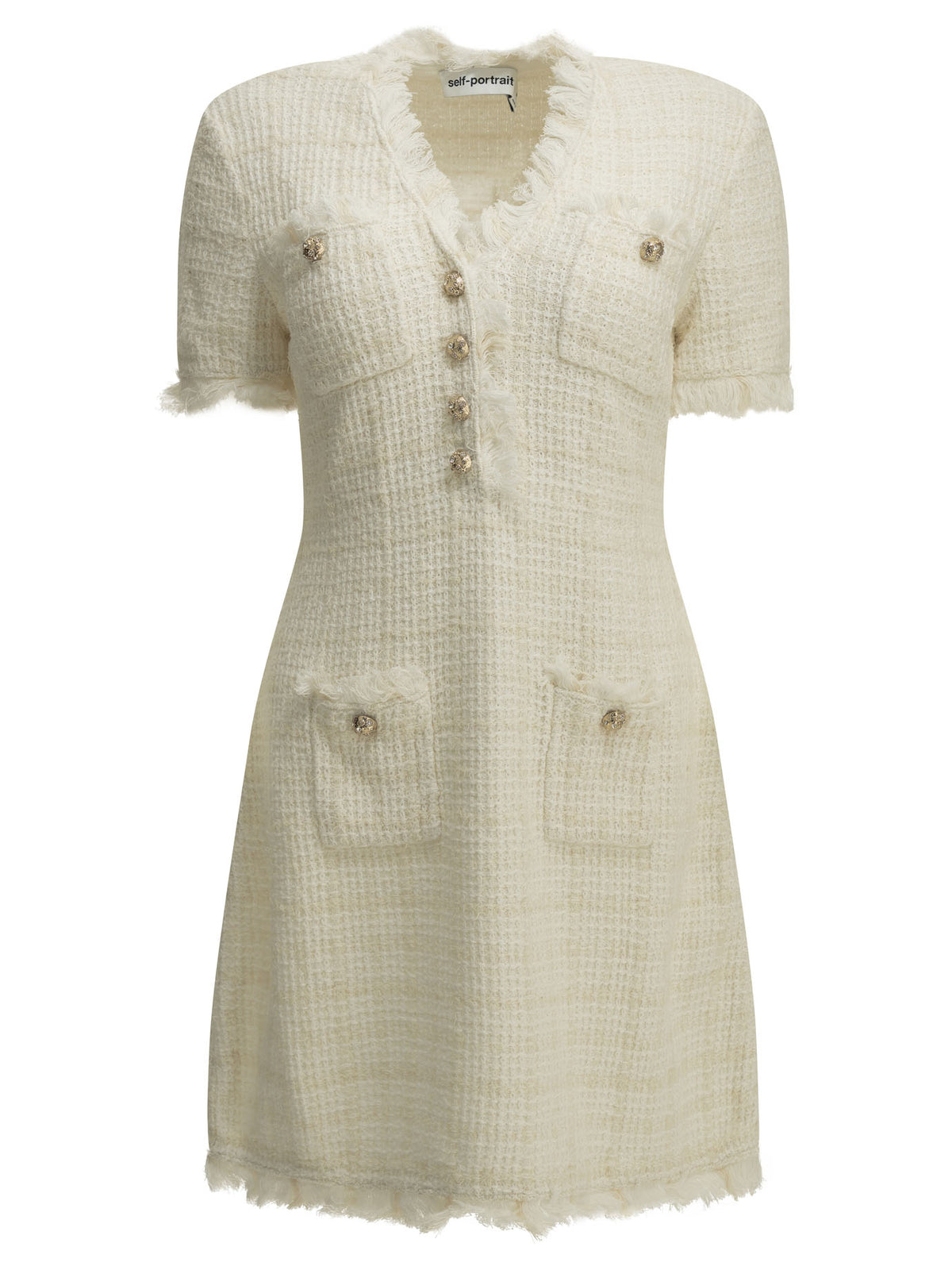 Self-Portrait Short sheath dress - White