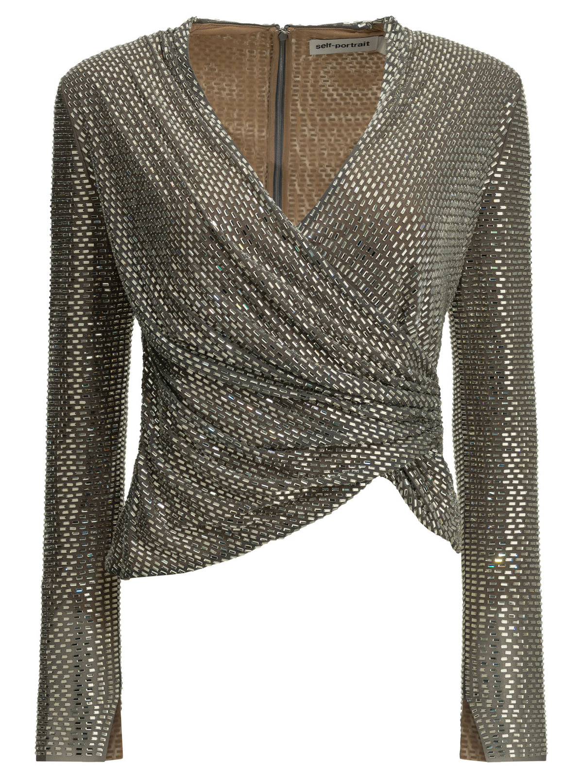 Self-Portrait Casual peplum top - Silver