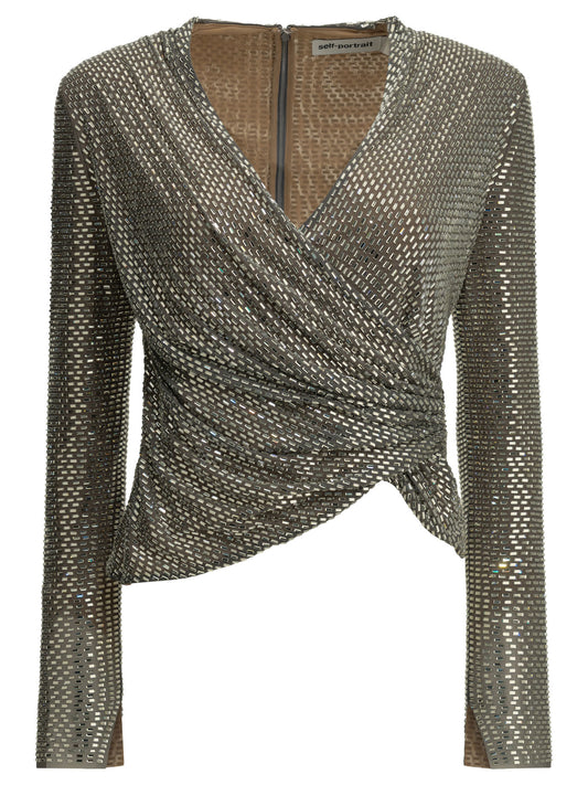 Self-Portrait Casual peplum top - Silver
