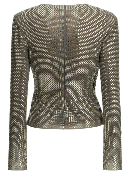 Self-Portrait Casual peplum top - Silver