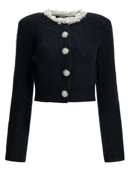 Self-Portrait Cardigan with embellishments - Blue