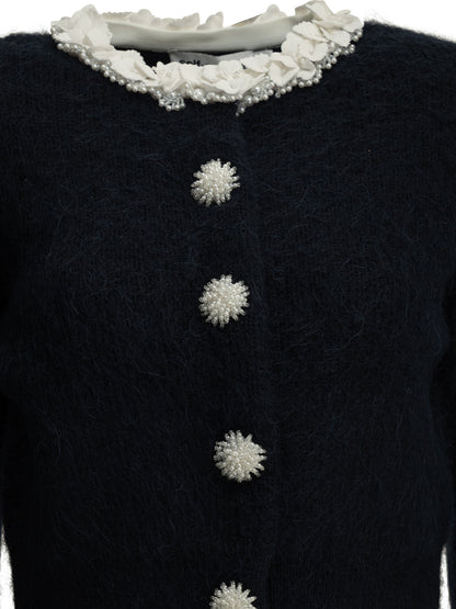 Self-Portrait Cardigan with embellishments - Blue