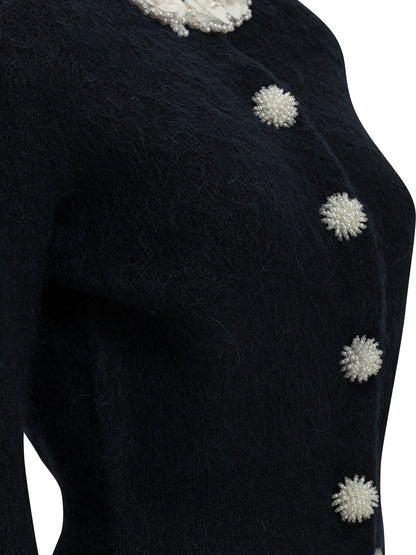 Self-Portrait Cardigan with embellishments - Blue