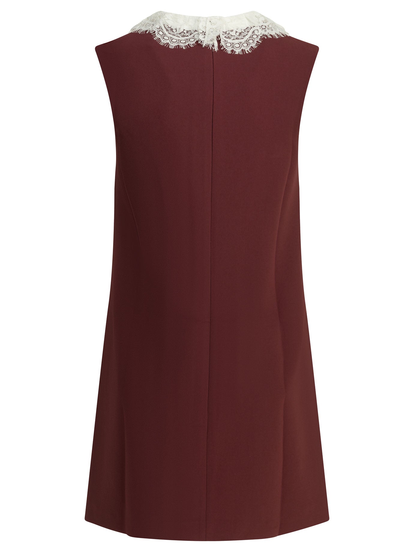 Self-Portrait Short dress with lace detail - Bordeaux
