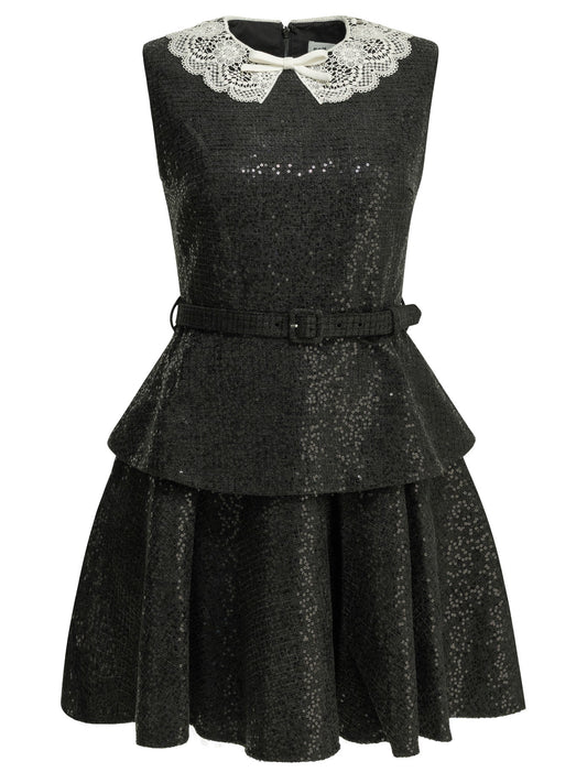 Self-Portrait Short sequin dress - Black