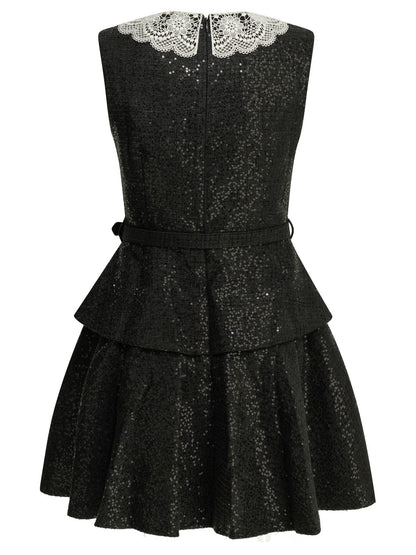 Self-Portrait Short sequin dress - Black