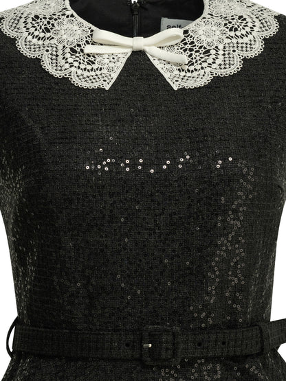 Self-Portrait Short sequin dress - Black