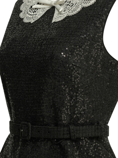 Self-Portrait Short sequin dress - Black