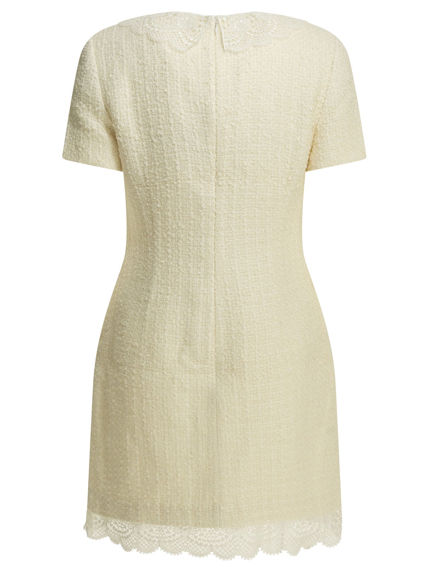 Self-Portrait Short dress with lace details - White