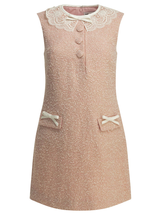 Self-Portrait Short bouclé dress - Pink