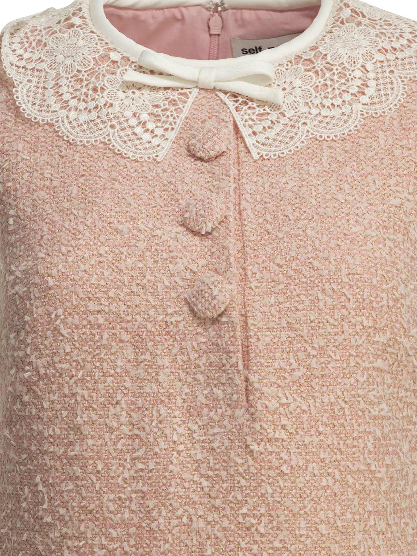 Self-Portrait Short bouclé dress - Pink