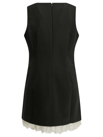 Self-Portrait Short sheath dress with bow - Black