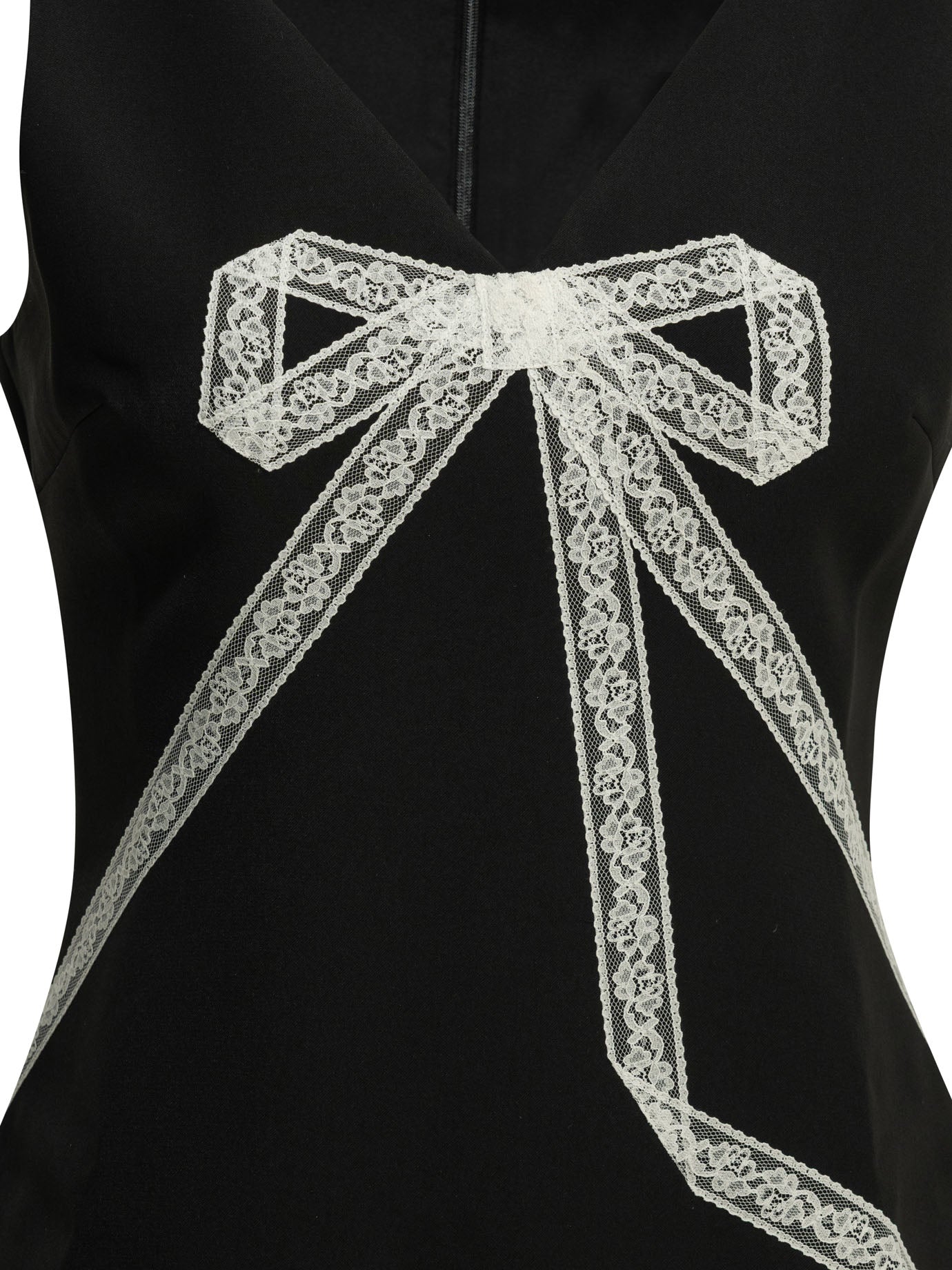 Self-Portrait Short sheath dress with bow - Black